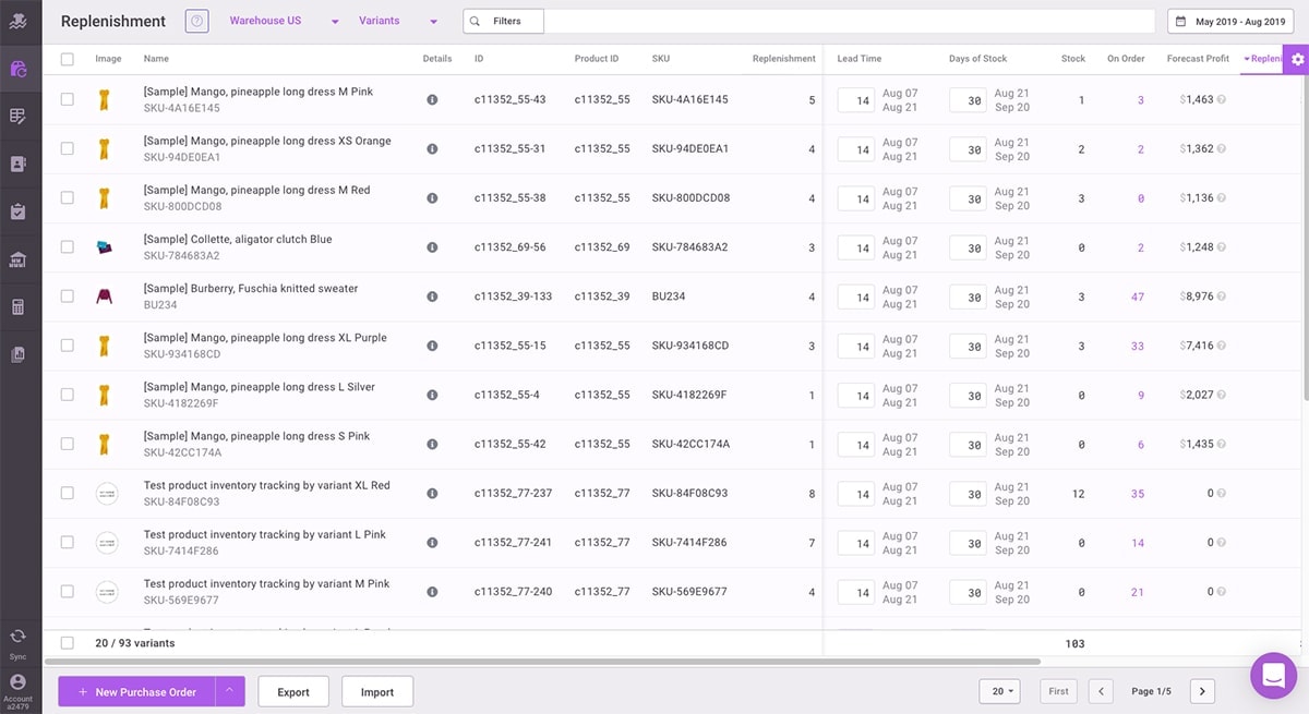 Altshift Inventory Planner